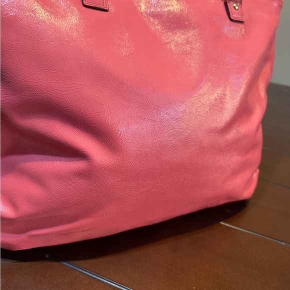 Coach Poppy Tote Pink Patent Leather shoulder,brass hardware 2 Coach Hang Tags - Picture 5 of 17